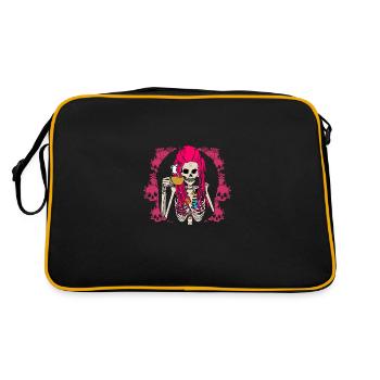 Omg no one cares sarcastic, funny sar - Retro Bag - black/gold - Back