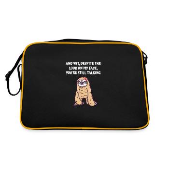 Despite my appearance, you're still talking funny - Retro Bag - black/gold - Back