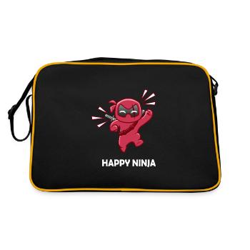 ninja in love shirt - Retro Tasche - Schwarz/Gold - Hinten