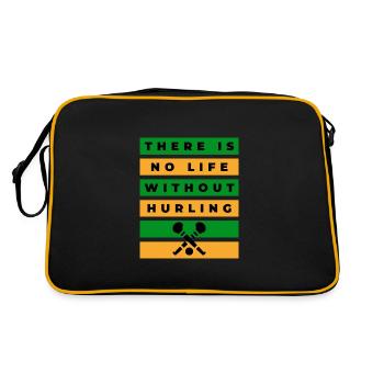 Es gibt kein Leben ohne Hurling: Kerry, Meath - Retro Tasche - Schwarz/Gold - Hinten