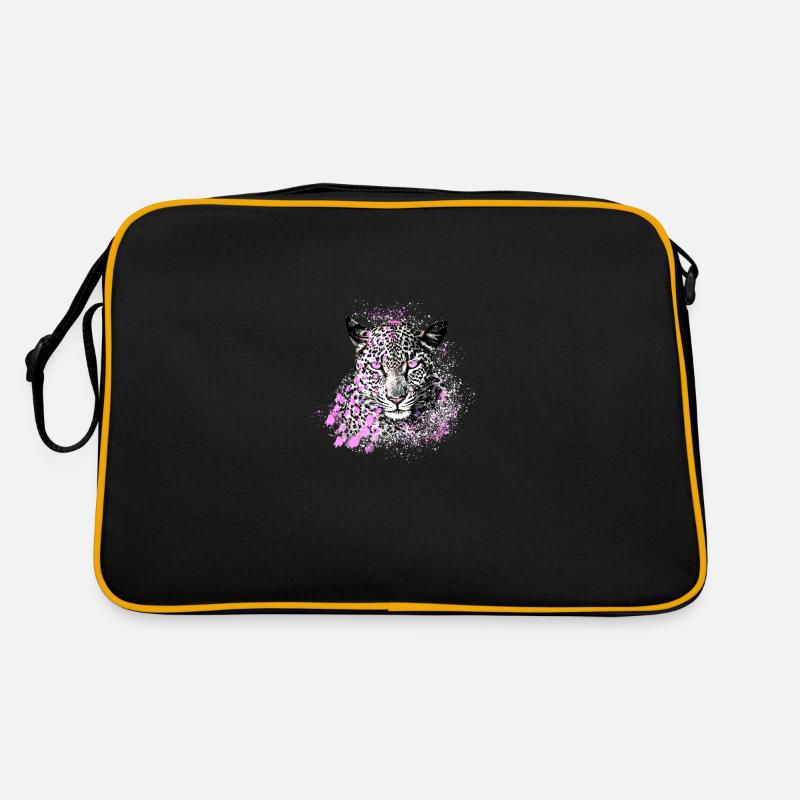 léopard, chat, chat sauvage, graffiti, peinture, rose Sac Retro