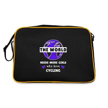 Le monde a besoin de plus de filles qui aiment le cyclisme - Sac Retro - noir/or - Dos