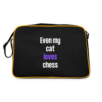 Même mon chat aime les échecs - Sac Retro - noir/or - Dos