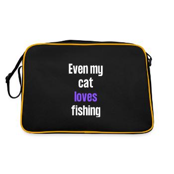 Même mon chat aime la pêche. - Sac Retro - noir/or - Dos