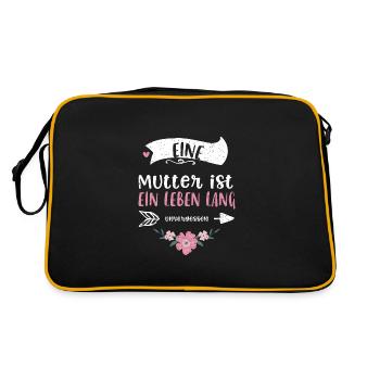 Eine Mutter ist ein Leben lang u... - Retro Tasche - Schwarz/Gold - Hinten