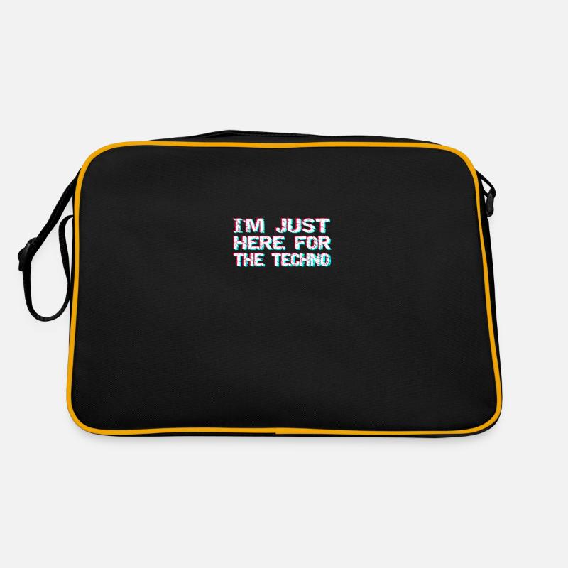 Techno Ich bin nur für den Techno Hier - Retro Tasche - Schwarz/Gold