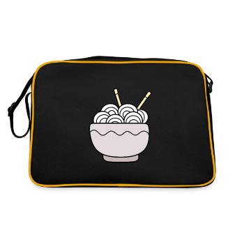 Ramen Nudeln Japan Küche - Retro Tasche - Schwarz/Gold - Hinten