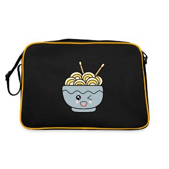 Ramen Nudeln Japan Küche - Retro Tasche - Schwarz/Gold - Hinten