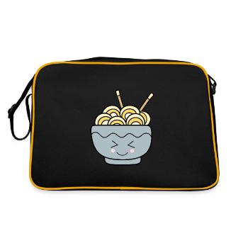 Ramen Nudeln Japan Küche - Retro Tasche - Schwarz/Gold - Hinten