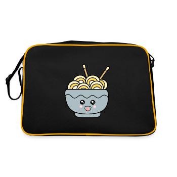Ramen Nudeln Japan Küche - Retro Tasche - Schwarz/Gold - Hinten