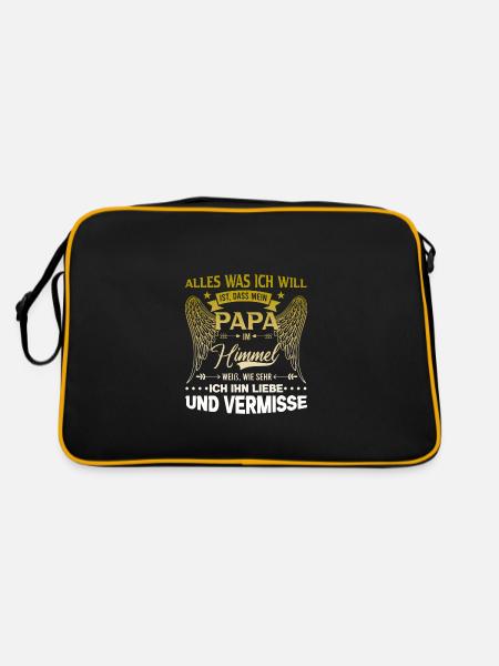 All I want is for my dad to be in heaven - Retro Bag - black/gold - Back