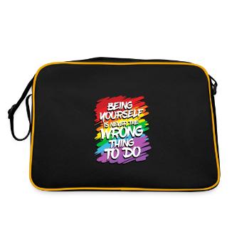 LQBTQ Drapeau Gay Arc-en-ciel Drapeau Pride Bisexual - Sac Retro - noir/or - Dos