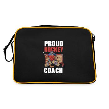 Eishockey Trainer Eishockey Spieler Eishockey Schl - Retro Tasche - Schwarz/Gold - Hinten