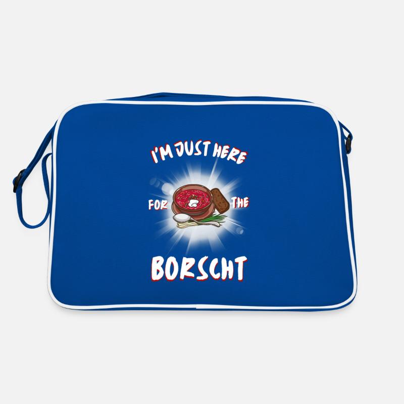 Ich bin nur wegen des Borschtschs hier Retro Tasche