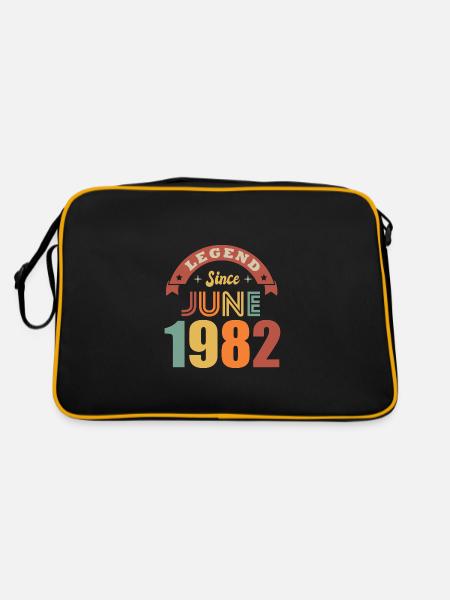 Anniversaire 40 ans legende né en juin 1982 - Sac Retro - noir/or - Dos