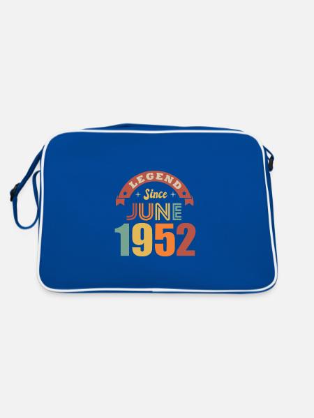 Anniversary 70 years legend born in June 1952 - Retro Bag - blue/white - Back
