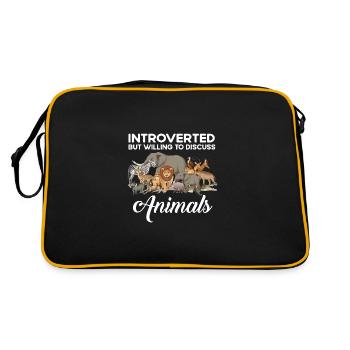 Introverted but willing to discuss animals. - Retro Bag - black/gold - Back