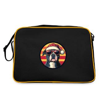 Pit Terrier Dog Christmas Cool - Retro Bag - black/gold - Back