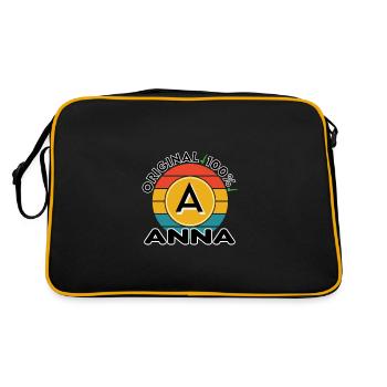 Anna - Retro Tasche - Schwarz/Gold - Hinten