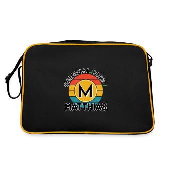 Matthias - Retro Tasche - Schwarz/Gold - Hinten