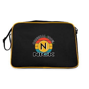 Nick - Retro Tasche - Schwarz/Gold - Hinten