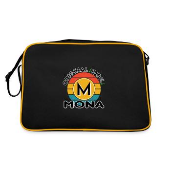 Mona - Retro Tasche - Schwarz/Gold - Hinten
