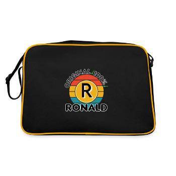 Ronald - Retro Tasche - Schwarz/Gold - Hinten