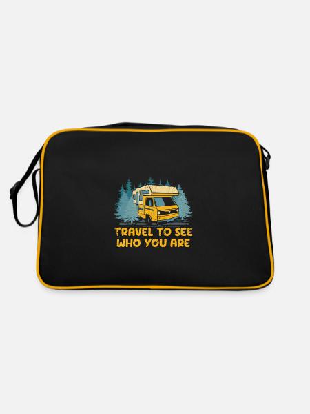 Travel to See Who You Are Traveler Vacation - Retro Bag - black/gold - Back