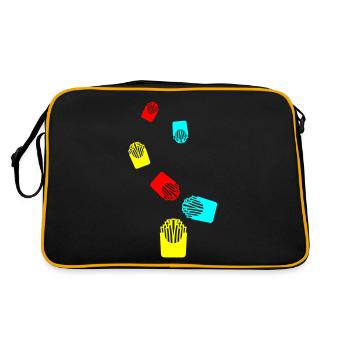 Pommes fast food symbol - Retro Tasche - Schwarz/Gold - Hinten