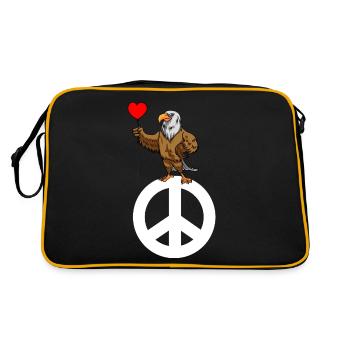 Bald Eagle Peace Peace World Peace - Retro Bag - black/gold - Back