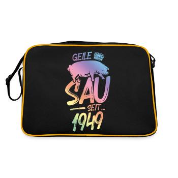 1949 Geile Sau - Retro Tasche - Schwarz/Gold - Hinten
