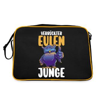 Eulen - Retro Tasche - Schwarz/Gold - Hinten