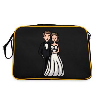 Mariage mariée marié jeunes mariés - Sac Retro - noir/or - Dos