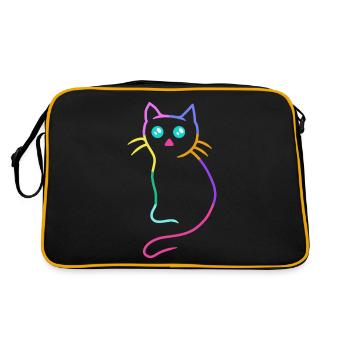 Bébé Kawaii Chat Coloré Enfants Animaux Chat - Sac Retro - noir/or - Dos