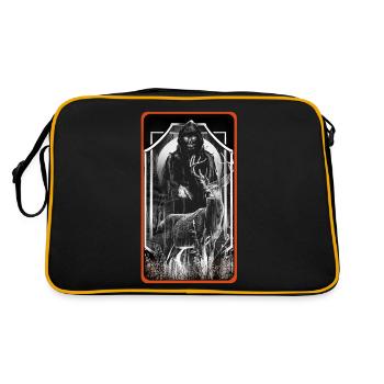 horreur, halloween, fantôme, cerf, mort, nature sauvage, occulte - Sac Retro - noir/or - Dos