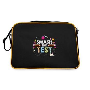 Funny Smash The Test Exam Day Enseignant Étudiant - Sac Retro - noir/or - Dos
