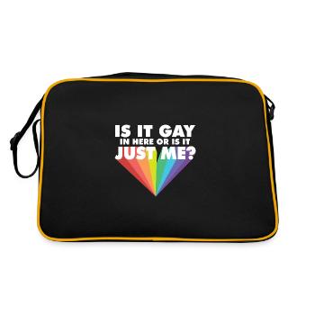 Is It Gay Here LGBTQ Proud Ally Gay Pride Parade - Retro Tasche - Schwarz/Gold - Hinten
