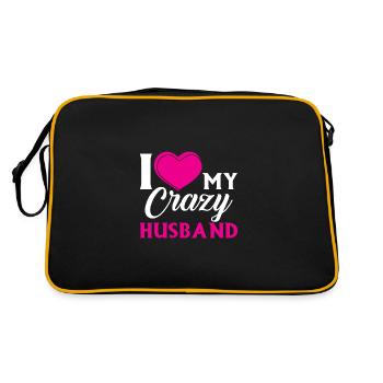 I love my crazy husband, marrying the couple. - Retro Bag - black/gold - Back