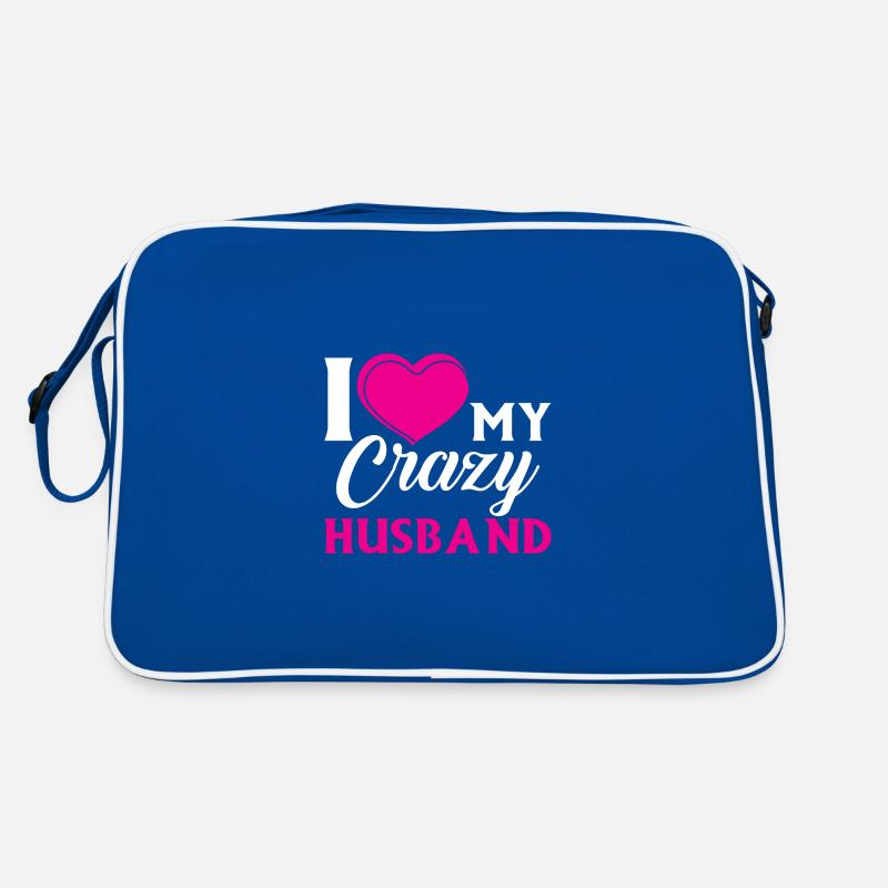 Ich liebe mein verrückter Mann, den Ehepaar verhei Retro Tasche