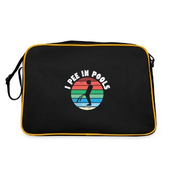 I Pee In Pools Funny Peeing In Pools Humor - Retro Bag - black/gold - Back