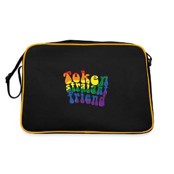 Token Straight Friend LGBTQ Proud Ally Gay Pride - Retro Bag - black/gold - Back