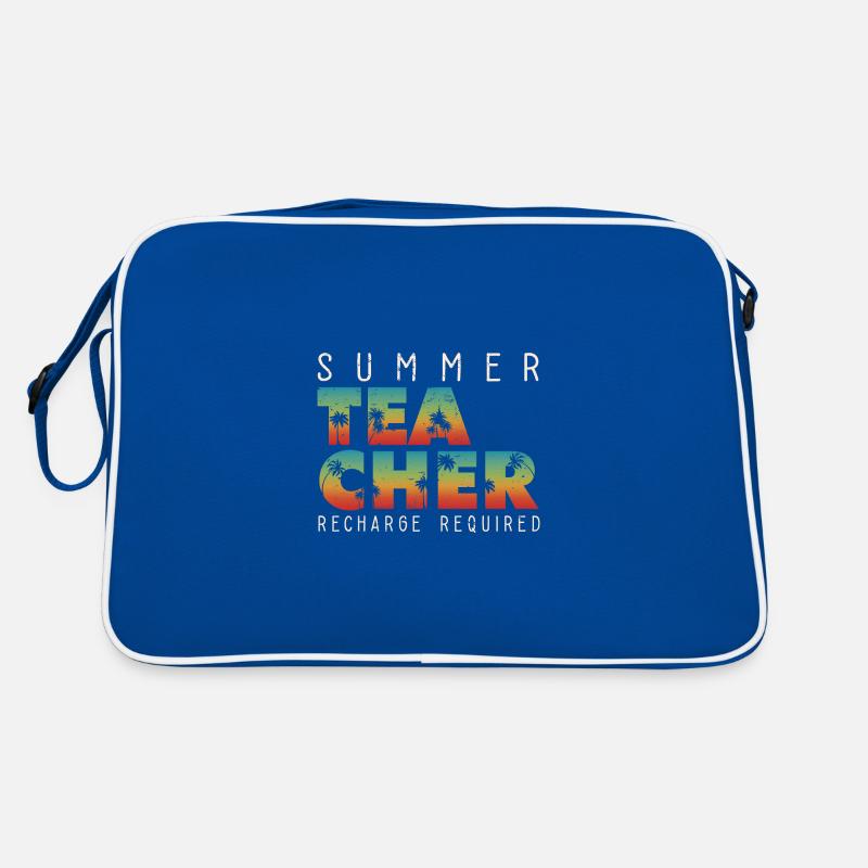 Teacher Summer Recharge Required Beach Vacation Retro Bag
