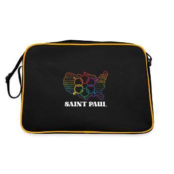 Drapeau de la fierté Saint-Paul Mois de la fierté Drapeau LGBTQ - Sac Retro - noir/or - Dos