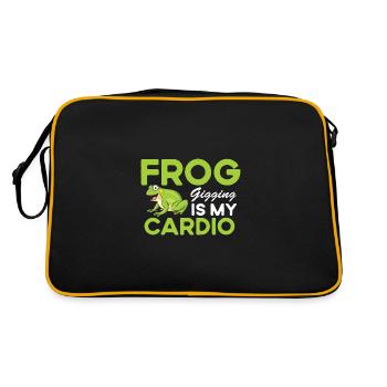 Frog catcher funny quote catch frog -gigging - Retro Bag - black/gold - Back