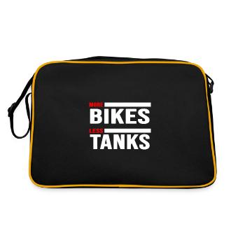 Fahrrad "more bikes" Radfahrer sattelfest - Retro Tasche - Schwarz/Gold - Hinten