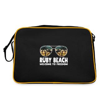 Beach Welcome to Freedom Experience Sayings Zi - Retro Bag - black/gold - Back