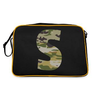 Camouflage letter S - Retro Bag - black/gold - Back