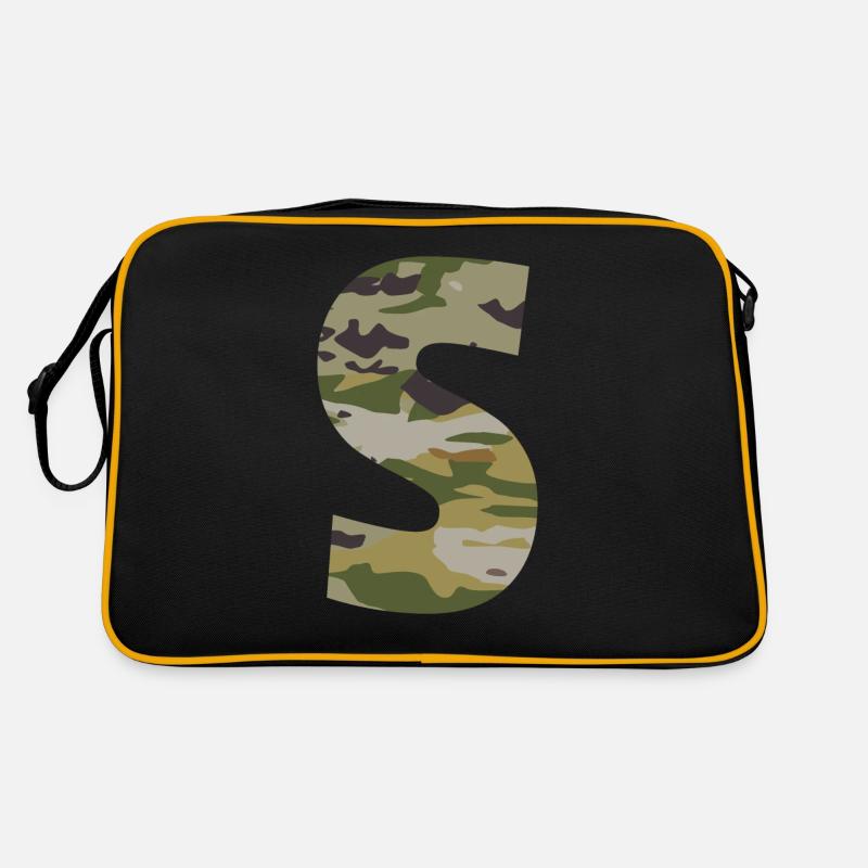 Tarnbuchstabe S Retro Tasche