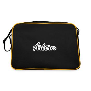 Artern - Textdesign mit Stadtnamen - Retro Tasche - Schwarz/Gold - Hinten