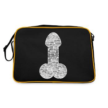 Cock Schwanz Penis hell Mann Geschlecht – CO4 - Retro Tasche - Schwarz/Gold - Hinten
